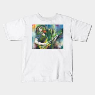 JERRY GARCIA watercolor portrait .6 Kids T-Shirt